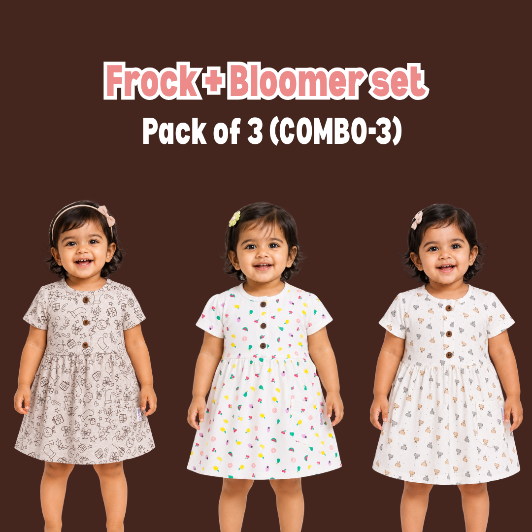 Sleeve Frock + Bloomer set - Combo 3