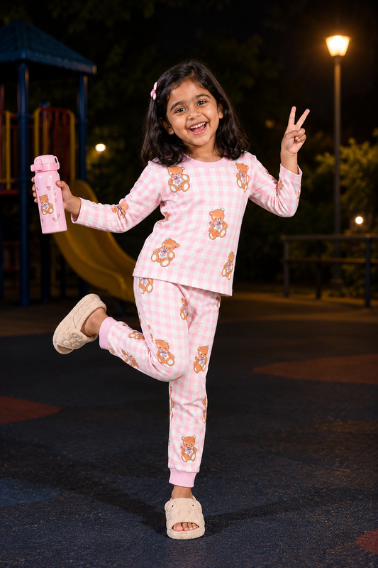 Printed Cotton Pyjama set - Bear Hug
