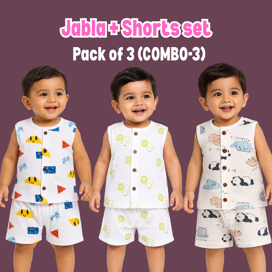 Sleeveless Jabla + Shorts set - Combo 3