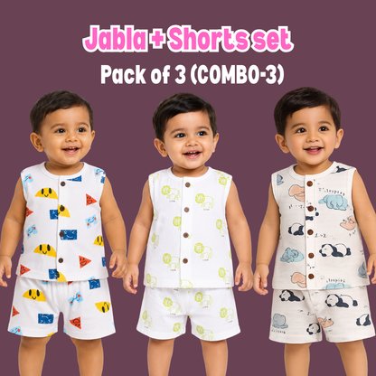 Sleeveless Jabla + Shorts set - Combo 3