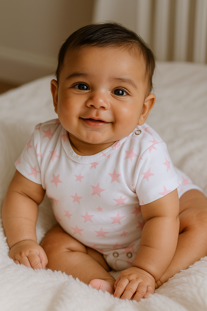 Onesie - Pink Stars