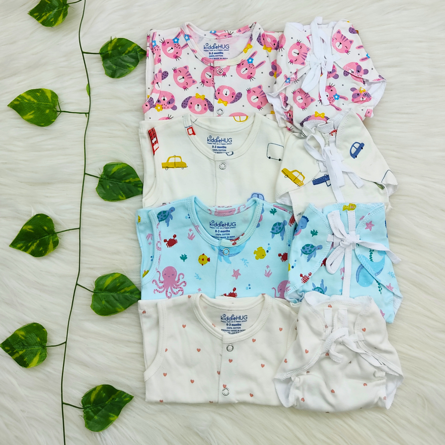 Jabla+Nappy Set Pack of 4 (0-3 months) Combo-17