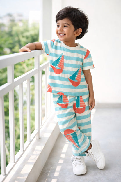 Tee & Pyjama set - Sail Stripe