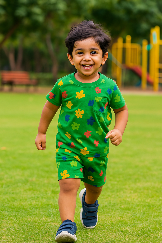 Co-ord set - Green Puzzles