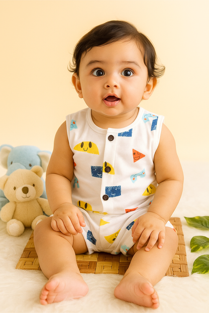Sleeveless Jabla + Shorts set - Shapes