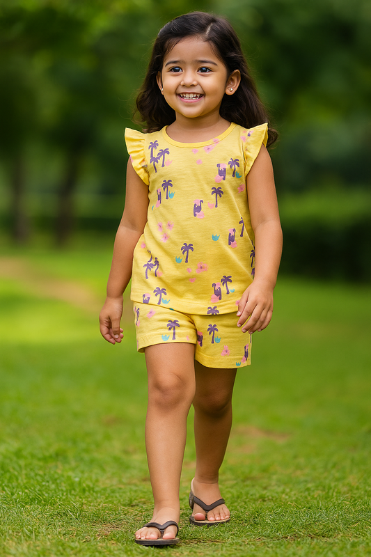 Frill Co-ord set - Sunny Palm