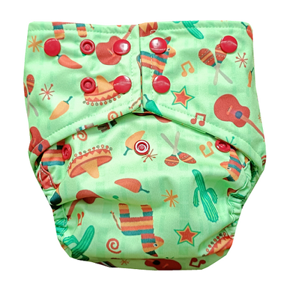 Freesize cloth diaper+Insert  - Mirchi melodies(6kg-17kg) - Day time usage
