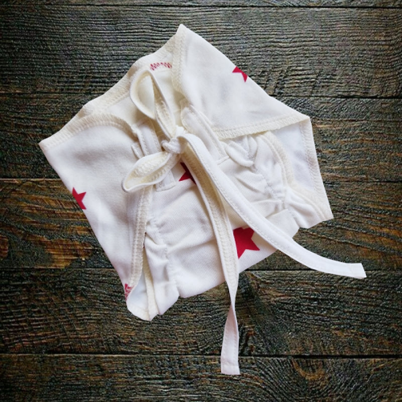 Organic Cotton Padded Nappy - Red Star