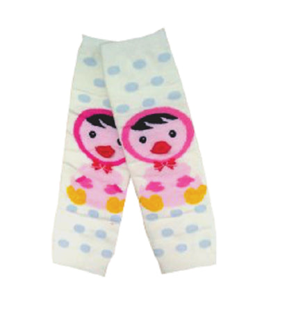 Leg Warmers - Tweety Pink- White