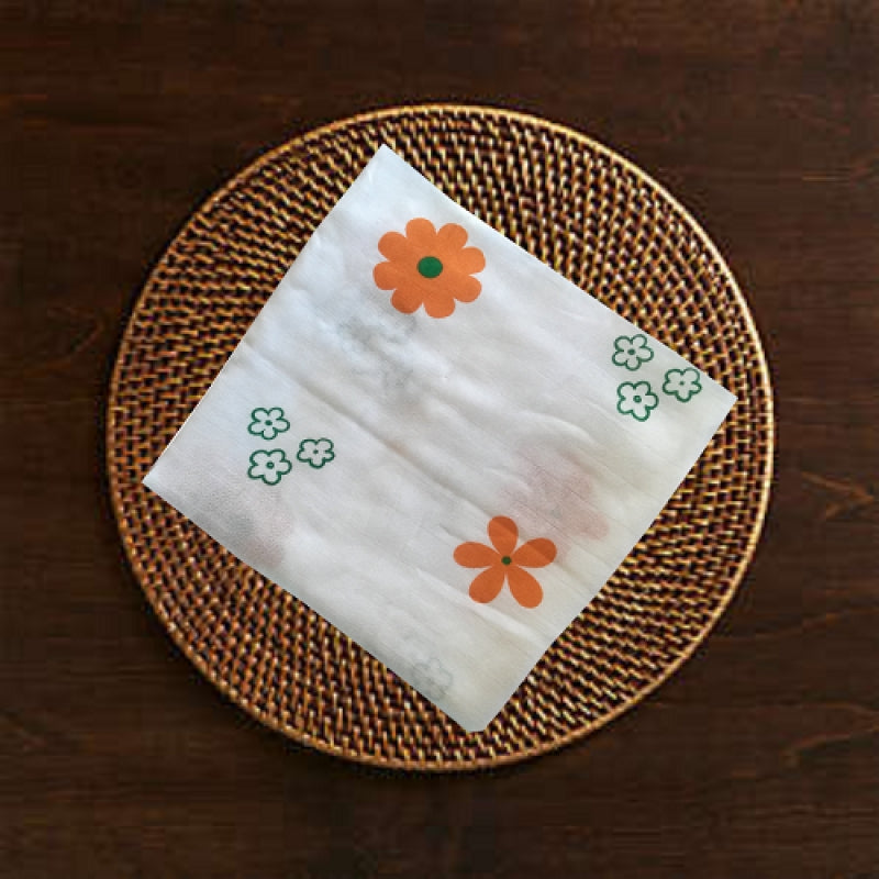 Organic Muslin Cotton Towels - Flowers
