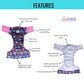 Pocket Diaper + insert - Wheels & Wings (minky)