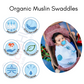 Organic Cotton Muslin Towels / Swaddles - Pack Of 3
