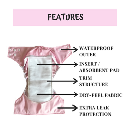 2 Diapers + 4 Inserts super saver combo-1 (6kg - 17kg)