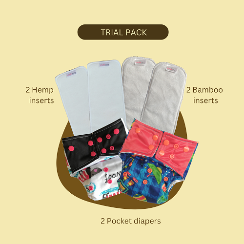 Trial Pack - Pocket Diapers With Inserts (Night Time)